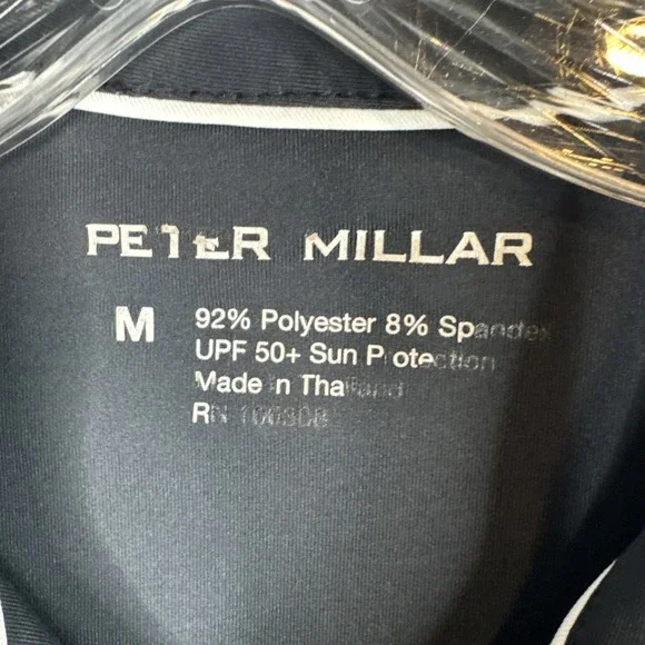 Peter Millar Black Polo Shirt Womens M UPF 50+ Sun Protection Performance - Picture 3 of 8